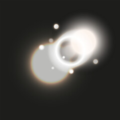 Cosmic star with Neon effect light isolated black background. Highlight template for motion design. EPS 10