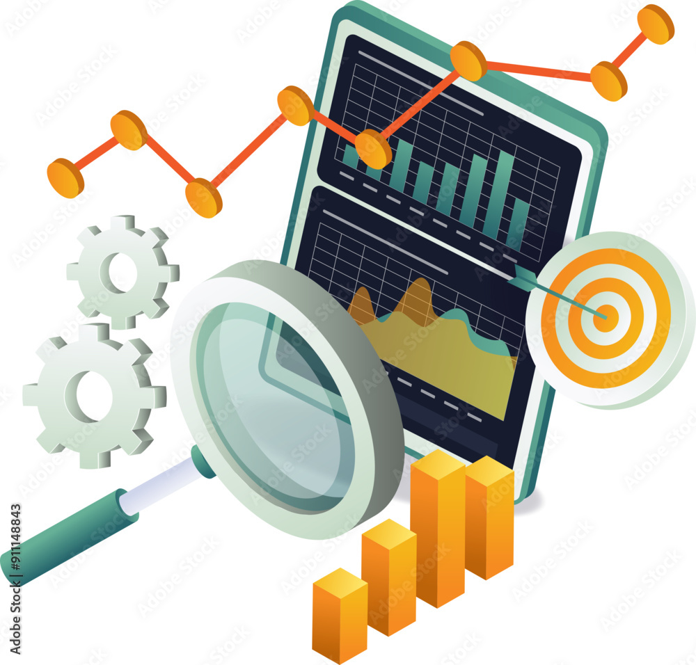 Aufkleber marketing analytics and data science, showcasing data trends and insights for business growth