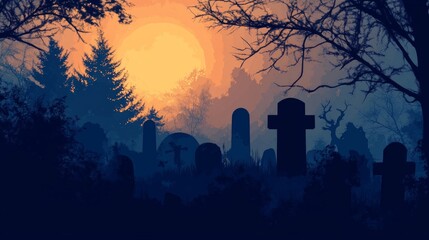 Graveyard at Sunset