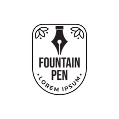 Fountain pen icon vintage style, vector illustration.