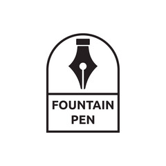 Fountain pen icon vintage style, vector illustration.