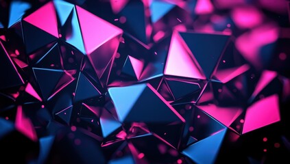 Abstract Geometric Background with Neon Pink and Blue Colors