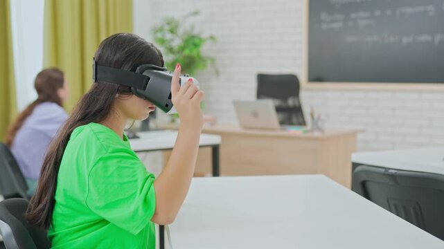 Student Exploring Virtual Reality in Educational Setting