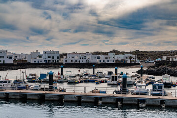 Fototapeta premium Port of Graciosa Island near Lanzarote Island, Canary Islands