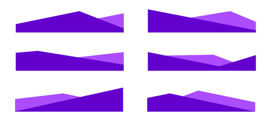 Set of separator footer, modern divider shape, geometric border vector elements