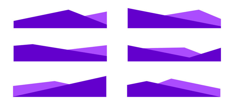 Set of separator footer, modern divider shape, geometric border vector elements