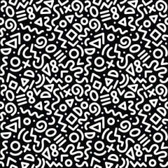 black and white seamless pattern background collection, isolated