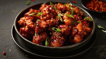Fototapeta premium Fried Spicy Chicken Pieces