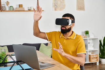Engrossed in a virtual adventure while relaxing indoors.