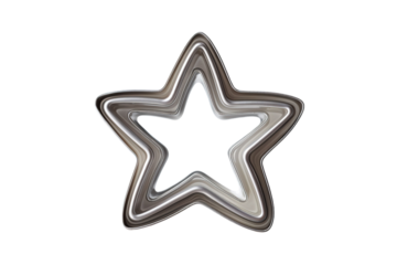 Sparkling Star Cookie Cutter Shaping Sweet Creations on White or PNG Transparent Background.