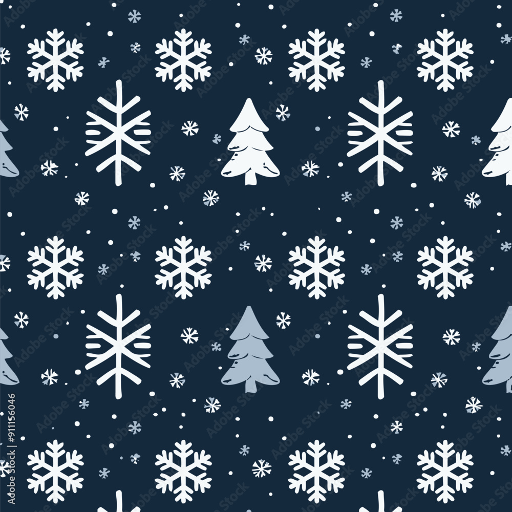 Poster snowflakes seamless pattern collection isolated vector background