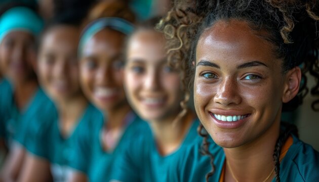 Inclusive sports team training together