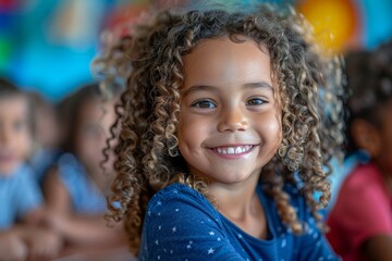 Multicultural children learning together in a classroom