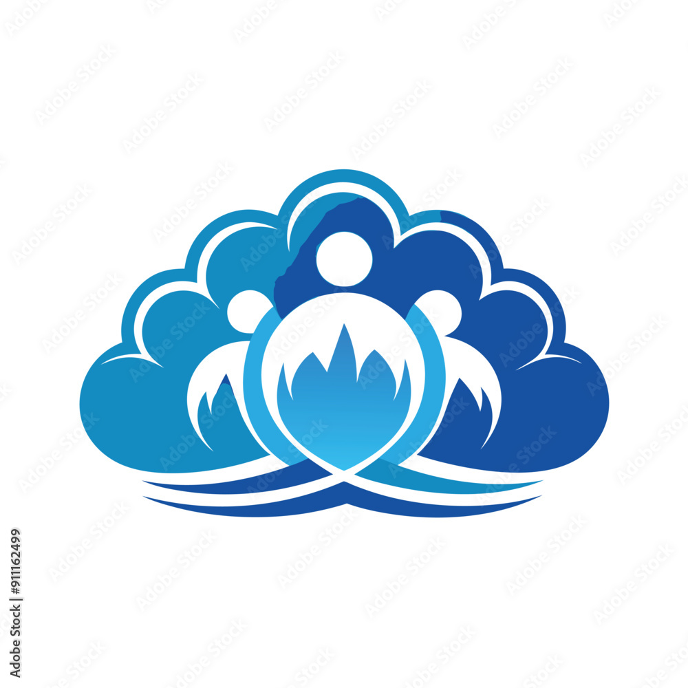 Poster cloud computing symbol. ai generate