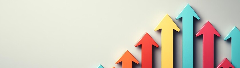 Bullish market forecast chart with colorful upward arrows, market forecast, optimistic trends