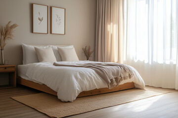Simple Bedroom with Neutral Colors and Minimal Decor
