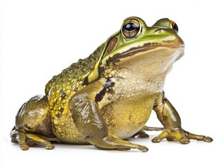 Naklejka premium Animal generative AI image of an American bullfrog isolated on a white background