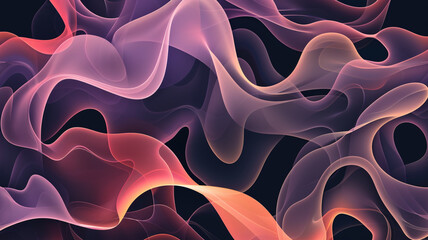 Vibrant Colorful Abstract Swirling Smoke Waves Against a Dark Background