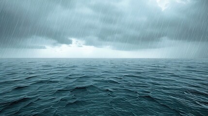 Rain is occurring over the ocean