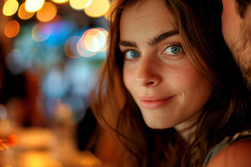 Luxury candlelight dinner setup for couple on Valentine day Romantic date anniversary, Generative AI