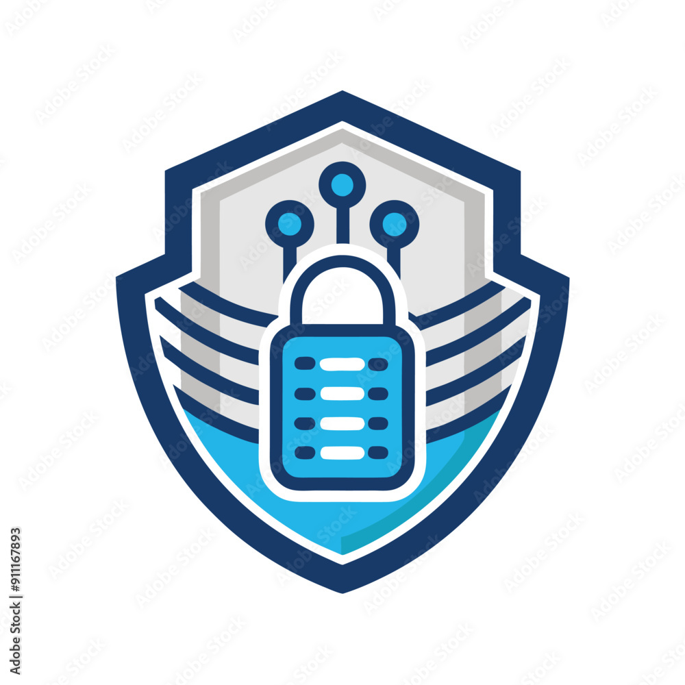 Poster vector data secure logo design template