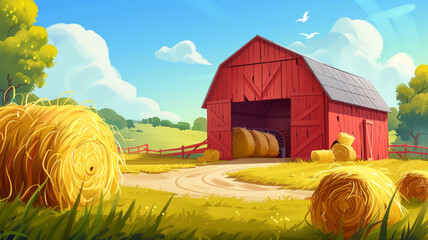 Close-up of hay storage room