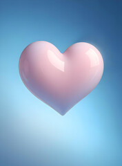 Abstract heart, symbol of love. 3D style. Generated by AI
