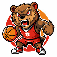 cartoon vector illustration basketball bear