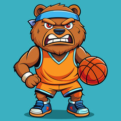 cartoon vector illustration basketball bear