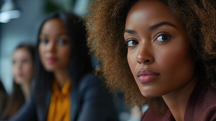 Obraz premium A woman sitting in front of a laptop computer, focused on her work