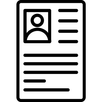 recommend clip art: Resume vector icon in outline style 