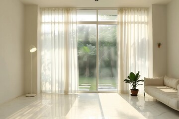 Fototapeta premium white interior home livingroom light