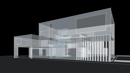 Obraz premium house building architecture 3d illustration