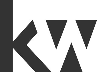 KW creative geometric initial based modern and minimal logo. Letter k w trendy fonts.
