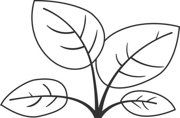 Sprout with leaf vector icon. Plant symbol of nature and environment.