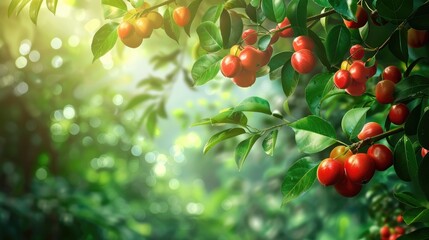 Fototapeta premium Natural background with Goa fruit tree