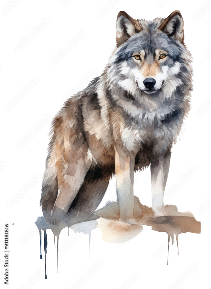 Wall mural PNG Wolf animal mammal coyote.