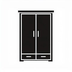 wardrobe black icon isolated on white