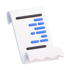 paper bill receipt 3d icon