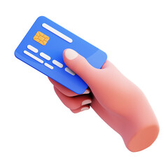 hand holding credit card 3d icon