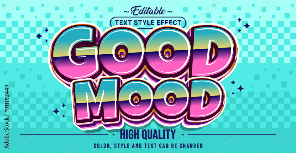 Poster Editable text style effect - Good Mood text style theme.
