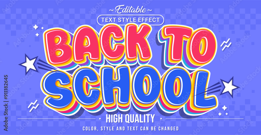 Poster Editable text style effect - Back to School text style theme.