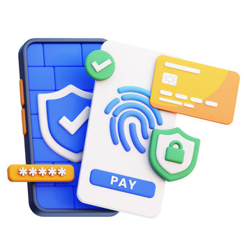 secure payment transaction 3d icon