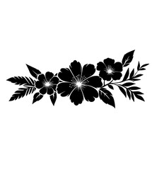 Aesthetic decorative flower vector silhouette 