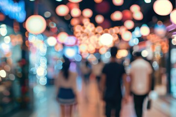 blur shopping mall background bokeh light Walking Street