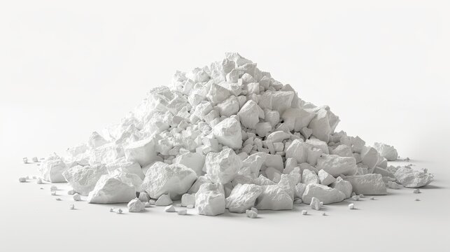 Strontium oxide, 3D illustration, realistic, isolated on white background