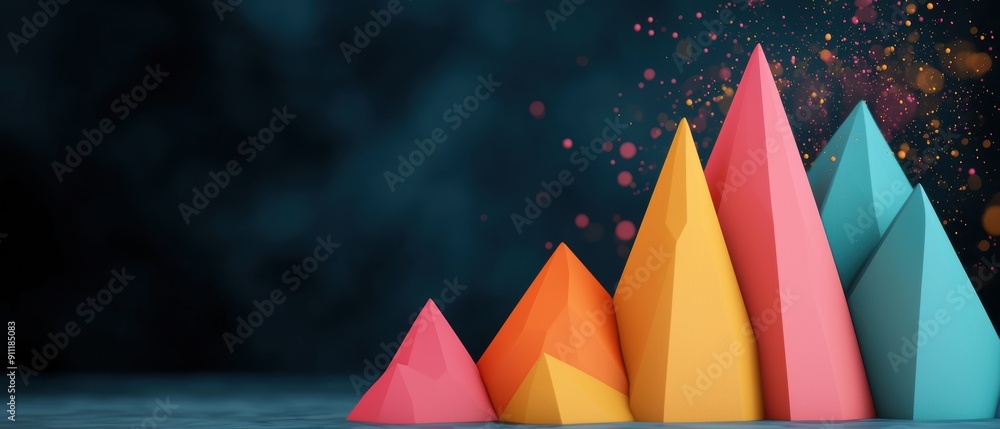 Poster dynamic visualization of niche market trends influencing pricing strategy with copy space for text