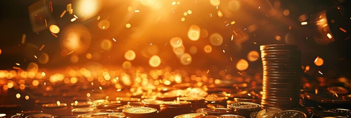 winning millions, casino background, gold coins and chips