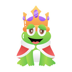 A flat style icon of prince frog 