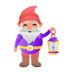 A garden gnome flat style icon 